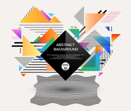 Abstract of geometric graphic model with gradient color background for busine Stock Illustration