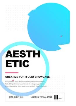 Abstract Geometric Graphic Poster Design for Modern Creative Portfolio Showca Illustrazione stock