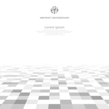 Abstract geometric gray and white pattern background with mesh of squares on Illustrazione stock