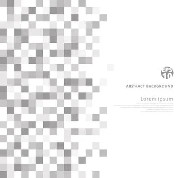 Abstract geometric gray and white pattern background with mesh of squares. Mo Illustrazione stock