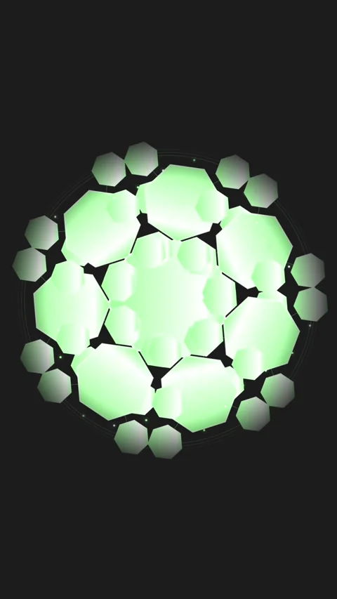 Abstract Geometric Green Hexagons Pattern Animation Stock Footage 347695213