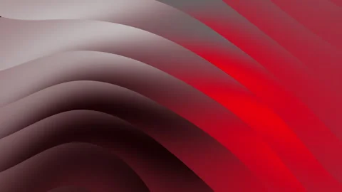 Abstract geometric grey red gradient background with 3d layered wavy curves Stock Footage 334308938