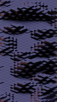 Abstract Geometric Grid with 3D Cubes Stock Illustration