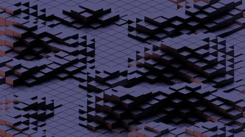 Abstract Geometric Grid with 3D Cubes Stock Illustration