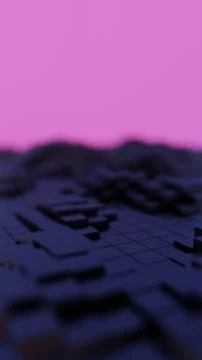 Abstract Geometric Grid with 3D Cubes Stock Illustration