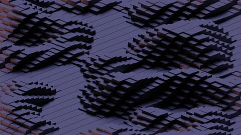 Abstract Geometric Grid with 3D Cubes Stock Illustration