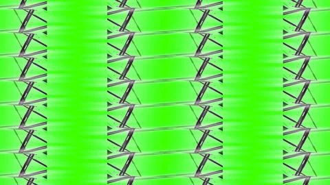Abstract geometric grid background with neon green lines. Futuristic digital Illustrazione stock