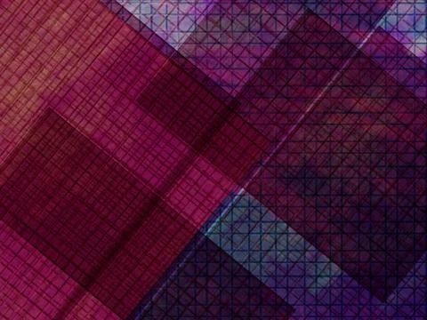 Abstract Geometric Grid Background With Purple And Magenta Overlapping Squa.. 库存照片