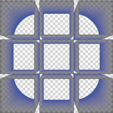 Abstract Geometric Grid with Blue Glow - PNG Transparent Background 스톡 일러스트