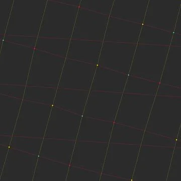 Abstract Geometric Grid with Intersecting Lines and Colorful Data Points on Stockillustratie