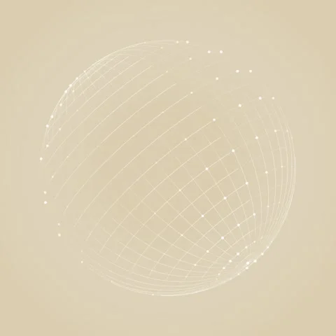 Abstract Geometric Grid Pattern with Dots on Beige Background - Digital Art Stock Footage 347804298