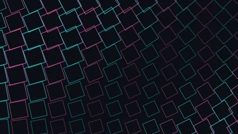 Abstract geometric grid pattern featuring neon pink and cyan light trails on Stock Footage 345315491