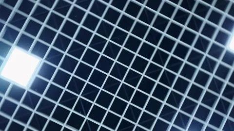 Abstract Geometric Grid Pattern Modern Architecture Ceiling Stock Footage 347756705