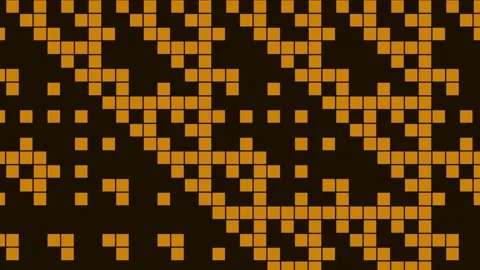 Abstract geometric grid pattern with pixel mosaic structure and retro gold .. Stock Footage 343631441