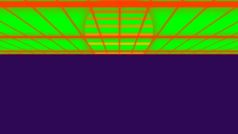 Abstract geometric grid pattern with vibrant neon green and orange colors 스톡 동영상 340902908