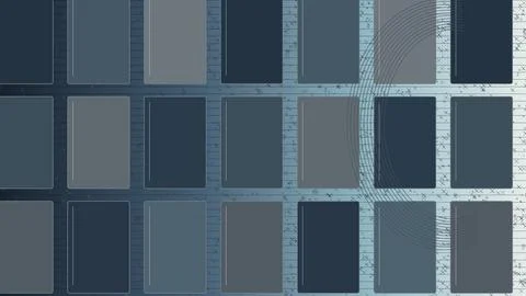 Abstract geometric grid patterns with blue gradient and texture details Stock Illustration