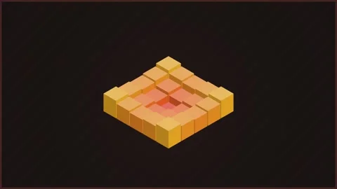 Abstract Geometric Grid with Warm Gradient - Digital Art Background Stock Footage 346660523