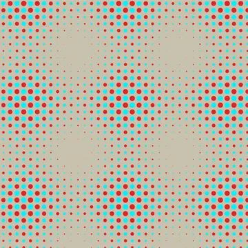Abstract geometric halftone dot pattern illustration with red and blue elemen Stock Illustration
