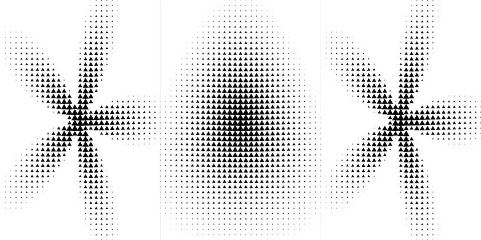 Abstract Geometric Halftone Pattern Composed of Small Triangles in Graphic .. Stock Illustration
