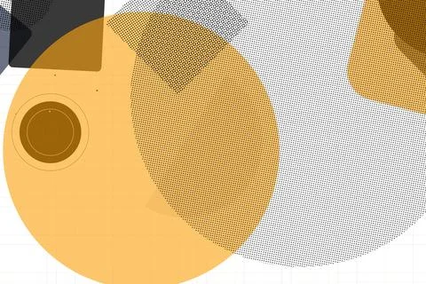Abstract Geometric Halftone Pattern with Overlapping Circles and Dots イラスト素材