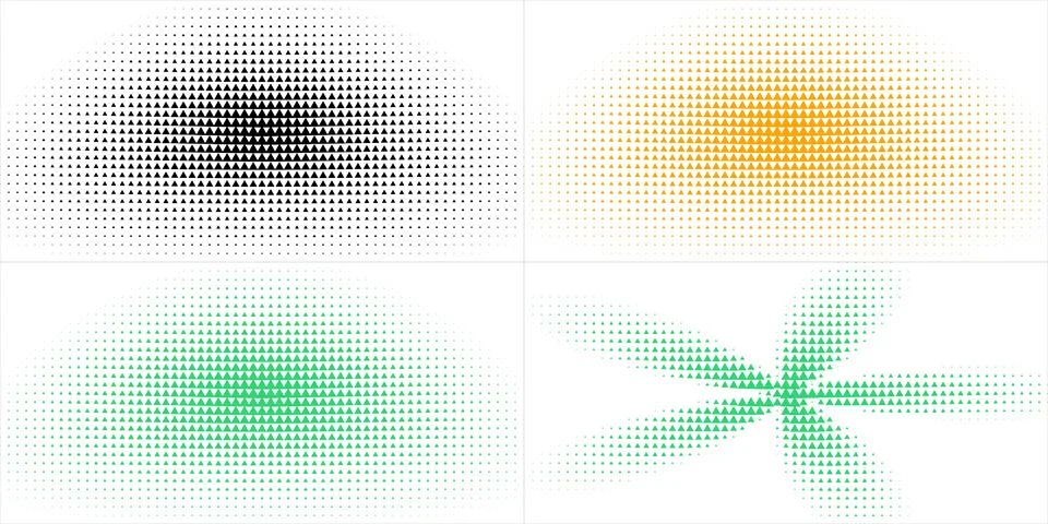 Abstract Geometric Halftone Patterns with Triangle Shapes for Graphic Design Stock Illustration