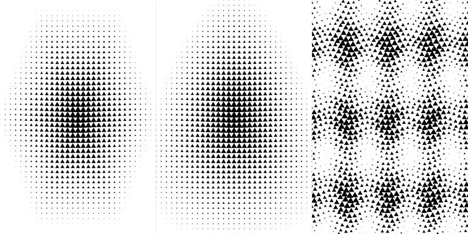Abstract Geometric Halftone Triangle Patterns Set for Graphic Design Backgr.. Stock Illustration