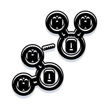 Abstract geometric head icons connected by lines Stock Illustration