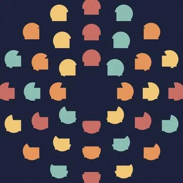 Abstract geometric head silhouettes pattern colorful flat design Stock Illustration