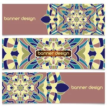 Abstract geometric header vector background with mandala Illustrazione stock