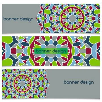 Abstract geometric header vector background with mandala Stock Illustration