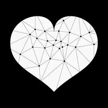 Abstract geometric heart of lines and dot, polygonal shape. Valentine s day b Stock Illustration