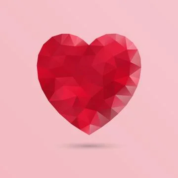 Abstract geometric heart shape Stock Illustration
