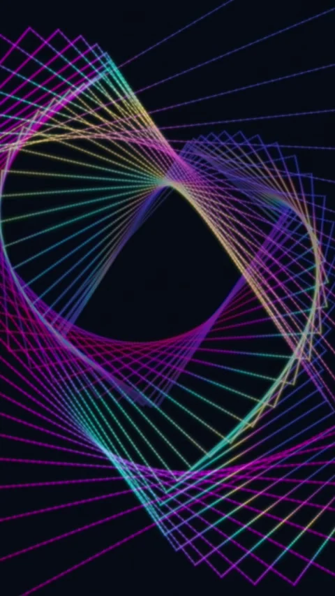 Abstract geometric heart shape with neon lines, futuristic concept Stock Footage 340386639