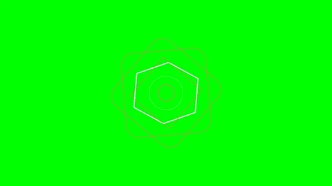 Abstract geometric hexagon and circular pattern on a bright green background Stock Footage 340266640