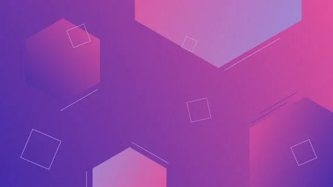 Abstract Geometric Hexagon and Square Shapes on Gradient Background. Video stock 320463119