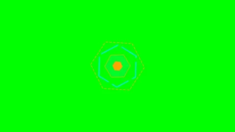 Abstract geometric hexagon animation sequence on a vibrant green background Stock Footage 340263338