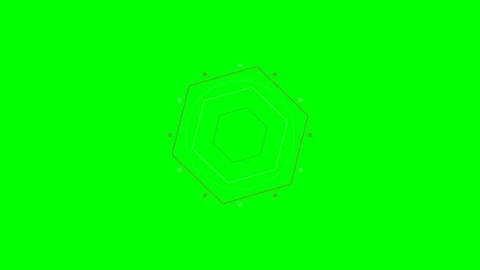 Abstract geometric hexagon design centered on a vibrant solid green backgroun Stock Footage 340904209
