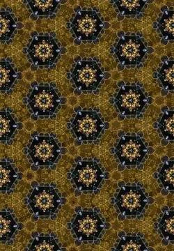 Abstract geometric hexagon flowers vector pattern 스톡 일러스트