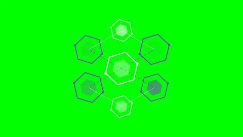 Abstract geometric hexagon network structure on a vibrant green background Vídeos de archivo 340903906