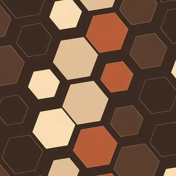 Abstract Geometric Hexagon Pattern Background in Earthy Tones of Brown, Illustrazione stock