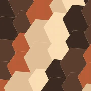 Abstract Geometric Hexagon Pattern Background with Warm Earth Tones, Brown, 스톡 일러스트