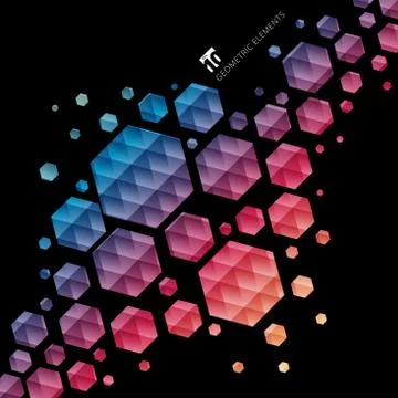 Abstract geometric hexagon pattern colorful background Stock Illustration