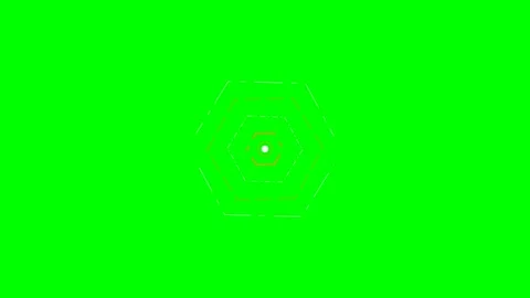 Abstract geometric hexagon pattern expanding on a vibrant green background Stock Footage 340266080