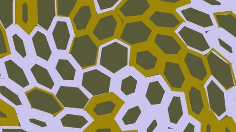 Abstract geometric hexagon pattern in green and gold Stockillustratie