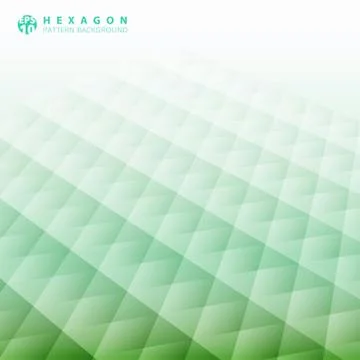 Abstract geometric hexagon pattern perspective green color background Stock Illustration