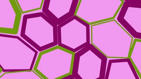 Abstract geometric hexagon pattern in purple and green Stock Illustration