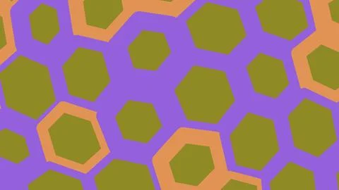 Abstract geometric hexagon pattern in purple and orange Stockillustratie
