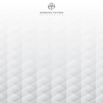 Abstract geometric hexagon pattern white and gray background with copy space, 库存插图