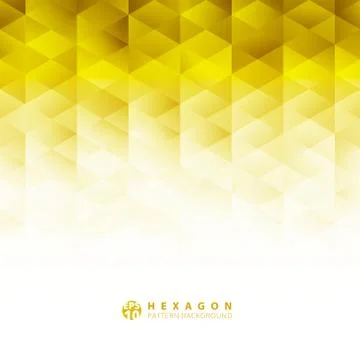 Abstract geometric hexagon pattern yellow background Stock Illustration