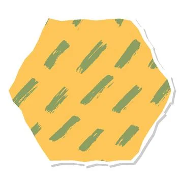 Abstract geometric Hexagon shape, torn out paper collage element, art design Stock Illustration